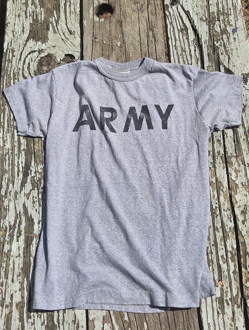 Vintage 90s Mens Gray 'ARMY' Graphic Tee